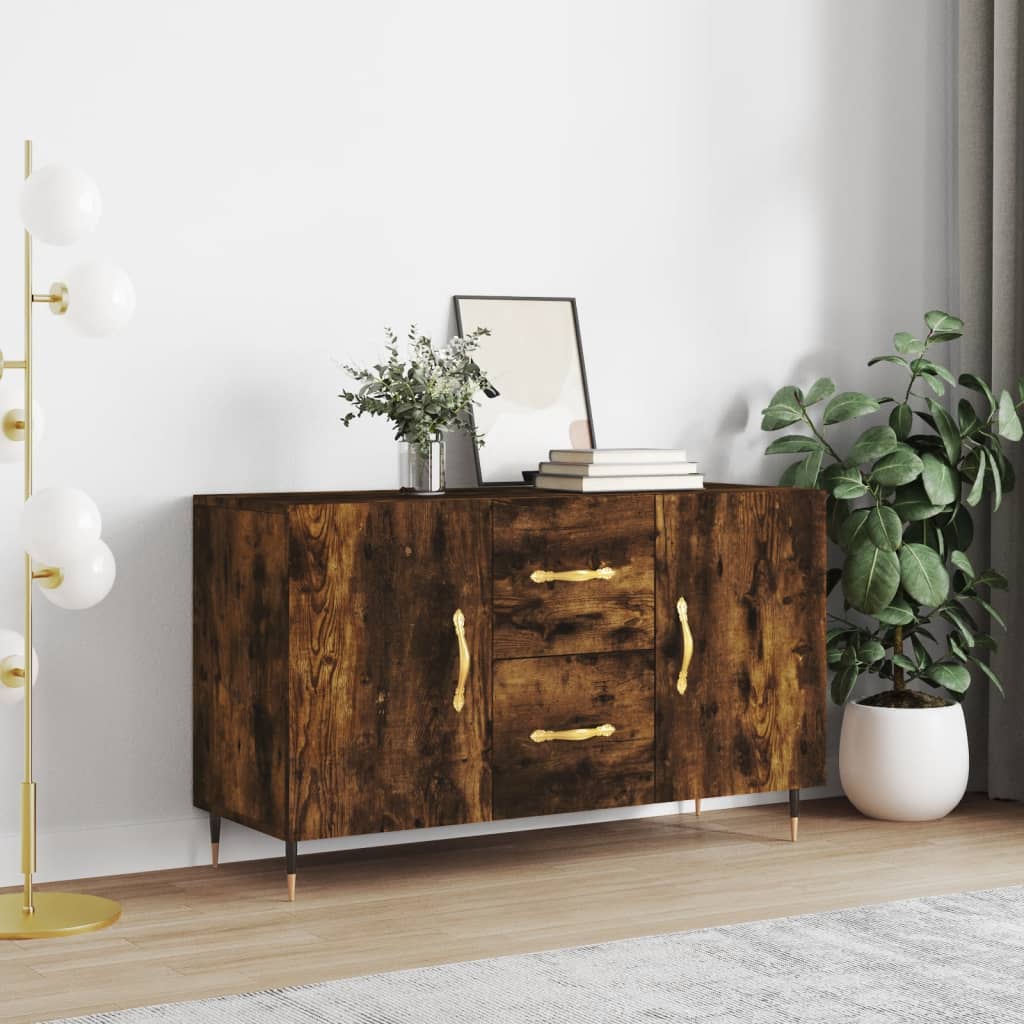 skænk 100x36x60 cm konstrueret træ røget egetræsfarve