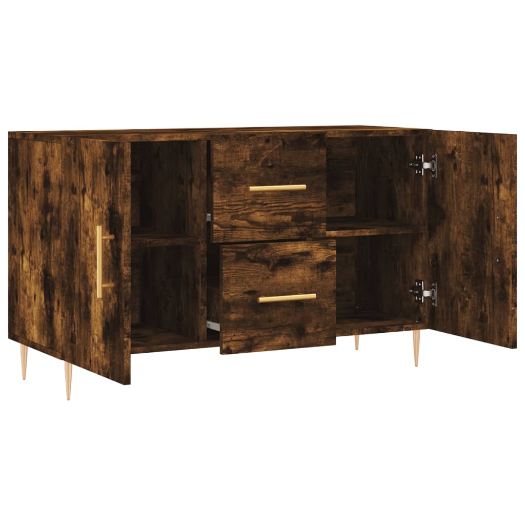 skænk 100x36x60 cm konstrueret træ røget egetræsfarve
