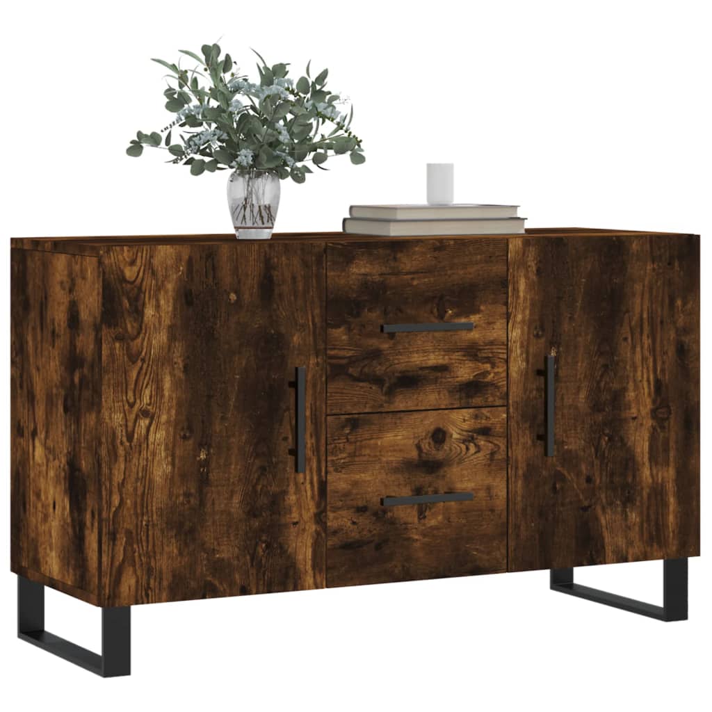 skænk 100x36x60 cm konstrueret træ røget egetræsfarve