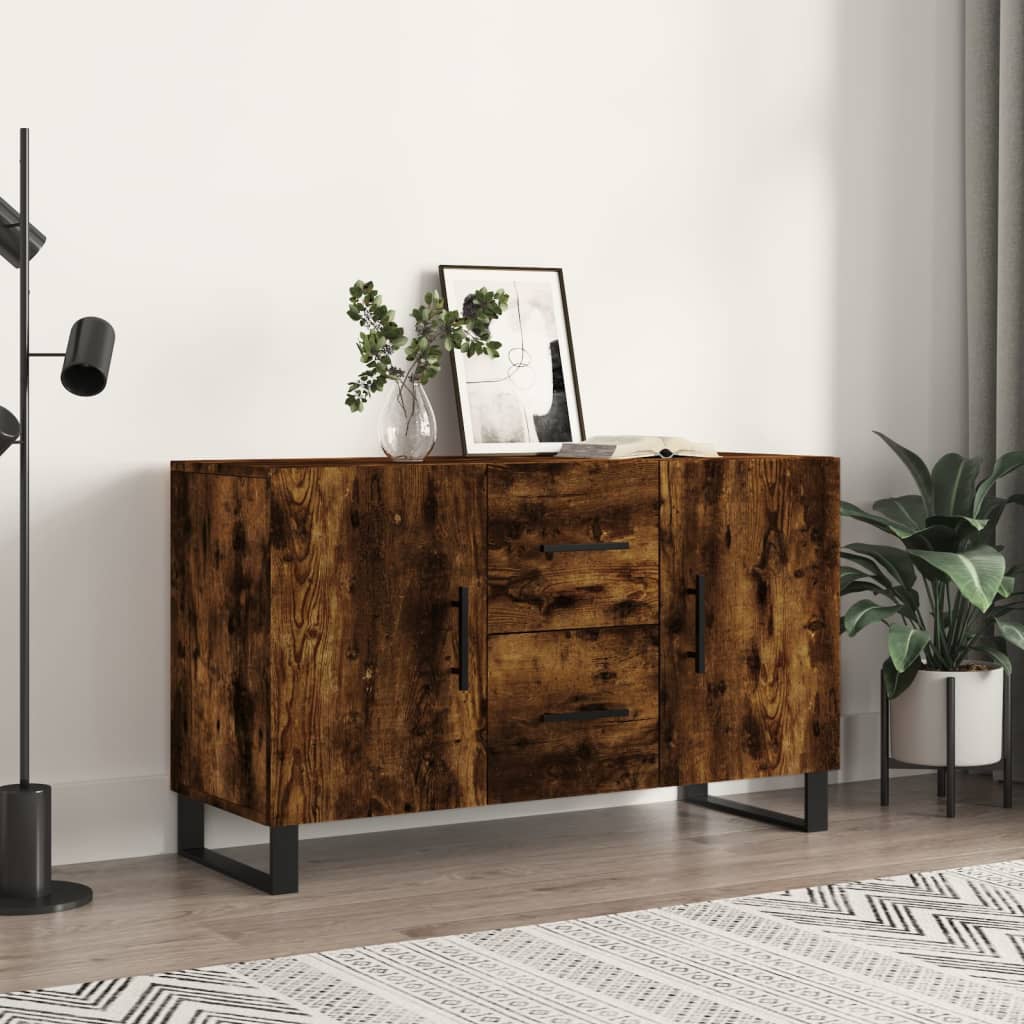 skænk 100x36x60 cm konstrueret træ røget egetræsfarve
