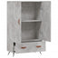 skab 69,5x31x115 cm konstrueret træ betongrå