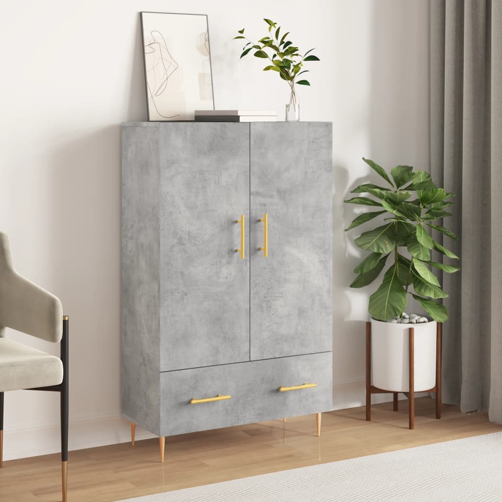 skab 69,5x31x115 cm konstrueret træ betongrå