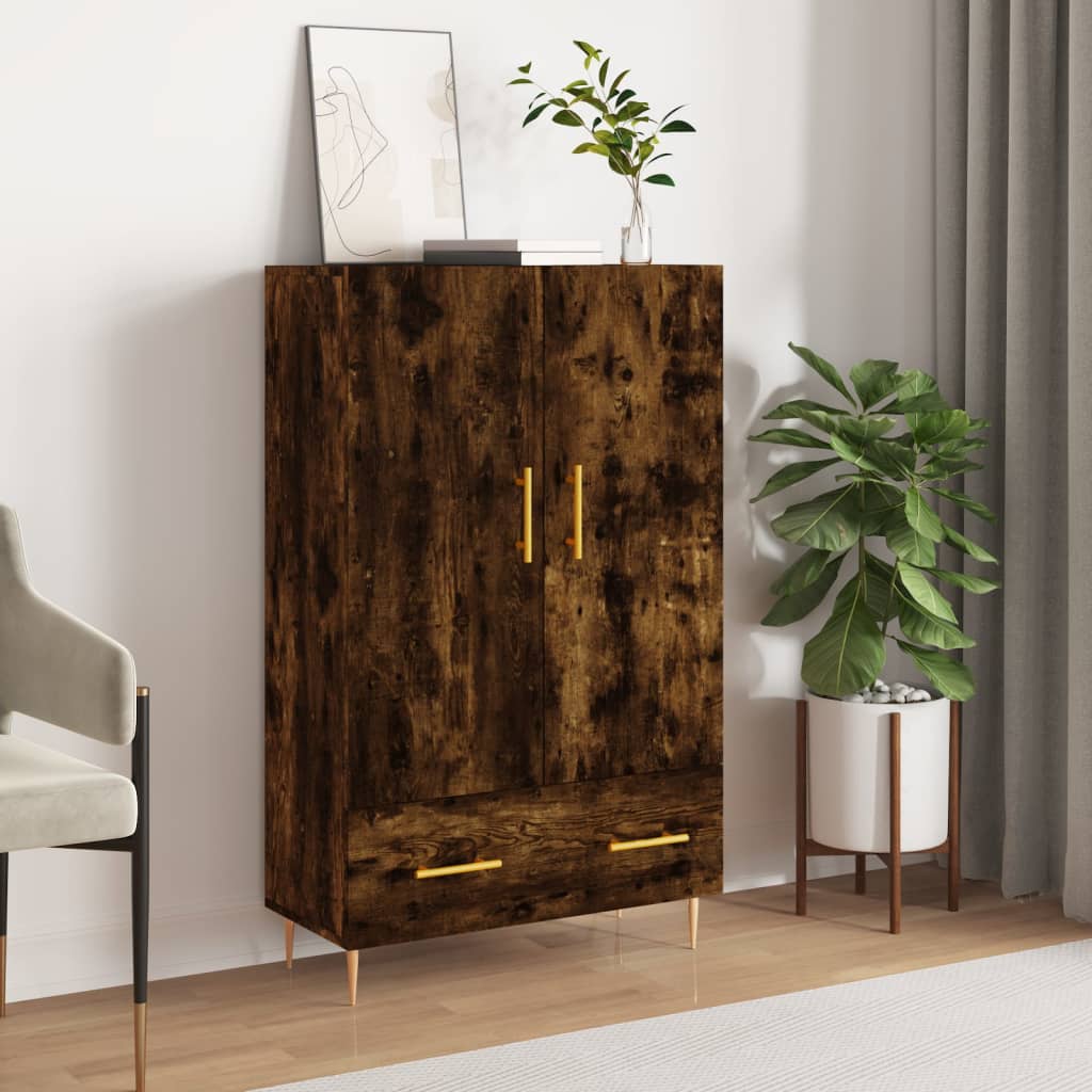 skab 69,5x31x115 cm konstrueret træ røget sonoma-eg