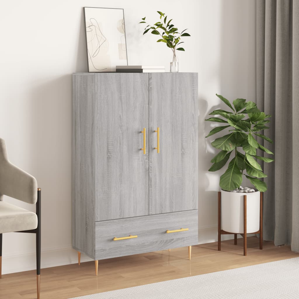 skab 69,5x31x115 cm konstrueret træ grå sonoma-eg