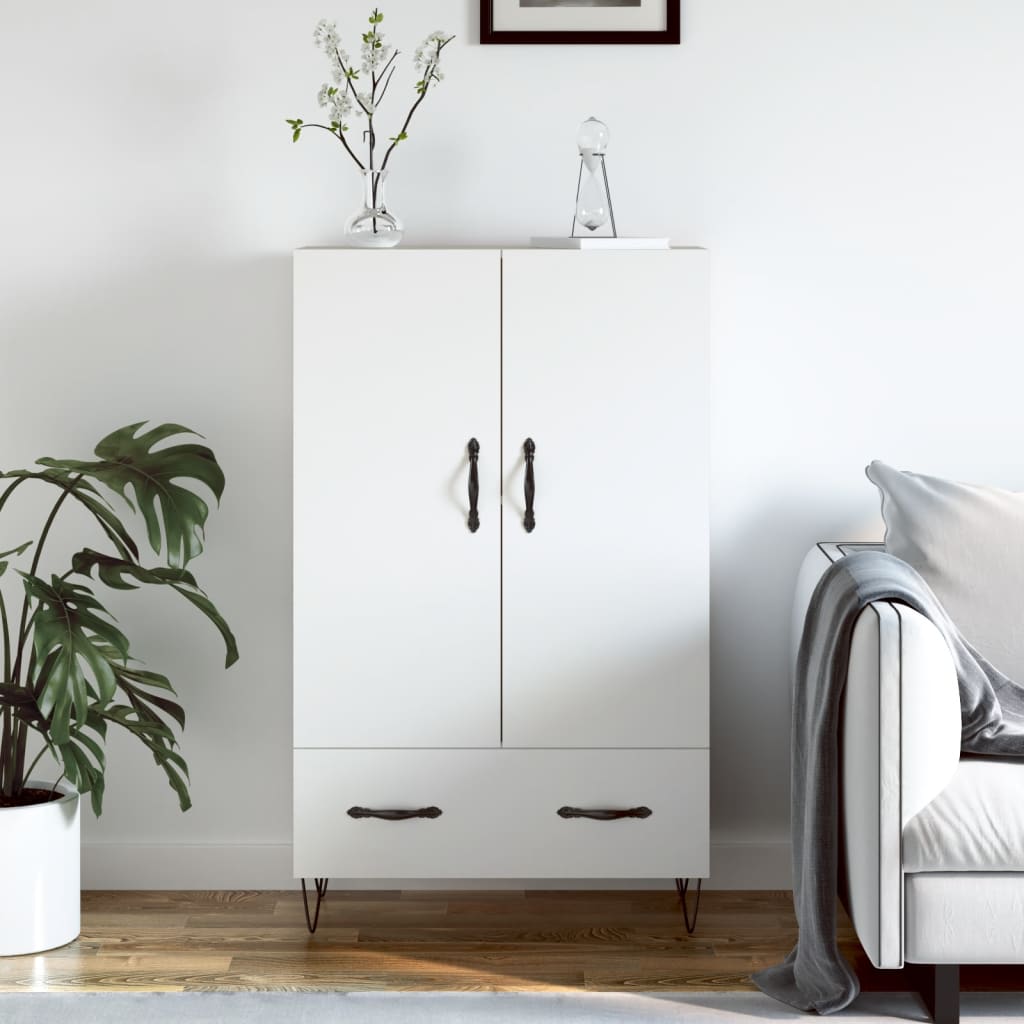 skab 69,5x31x115 cm konstrueret træ hvid