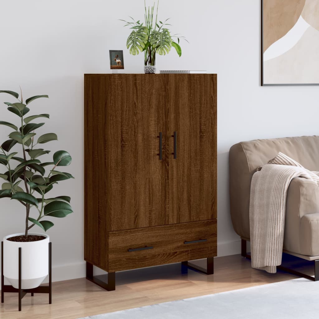 skab 69,5x31x115 cm konstrueret træ brun sonoma-eg