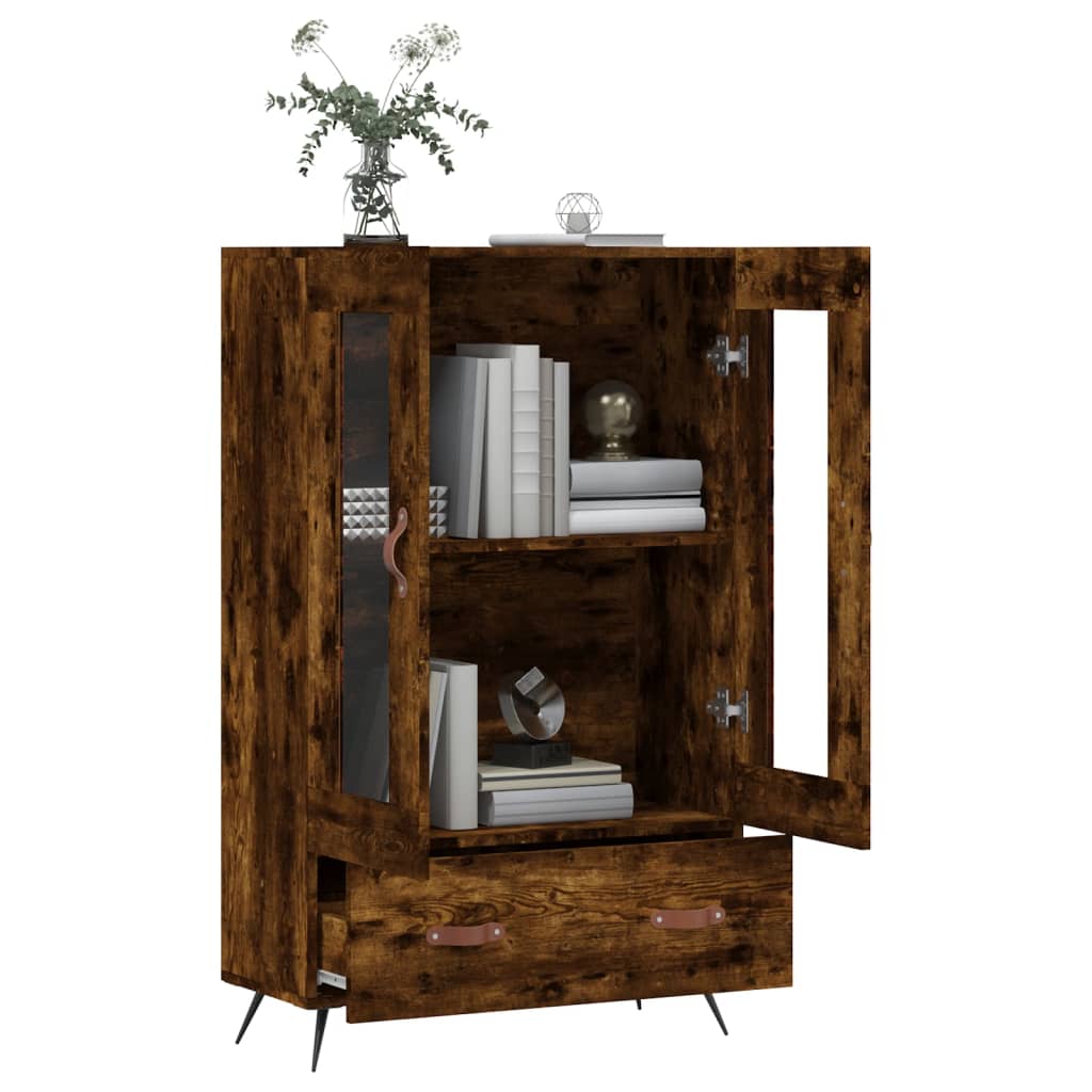 skab 69,5x31x115 cm konstrueret træ røget sonoma-eg