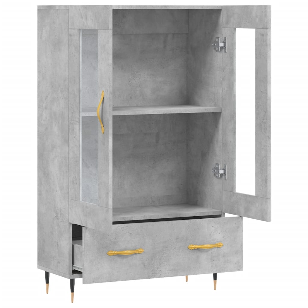 skab 69,5x31x115 cm konstrueret træ betongrå