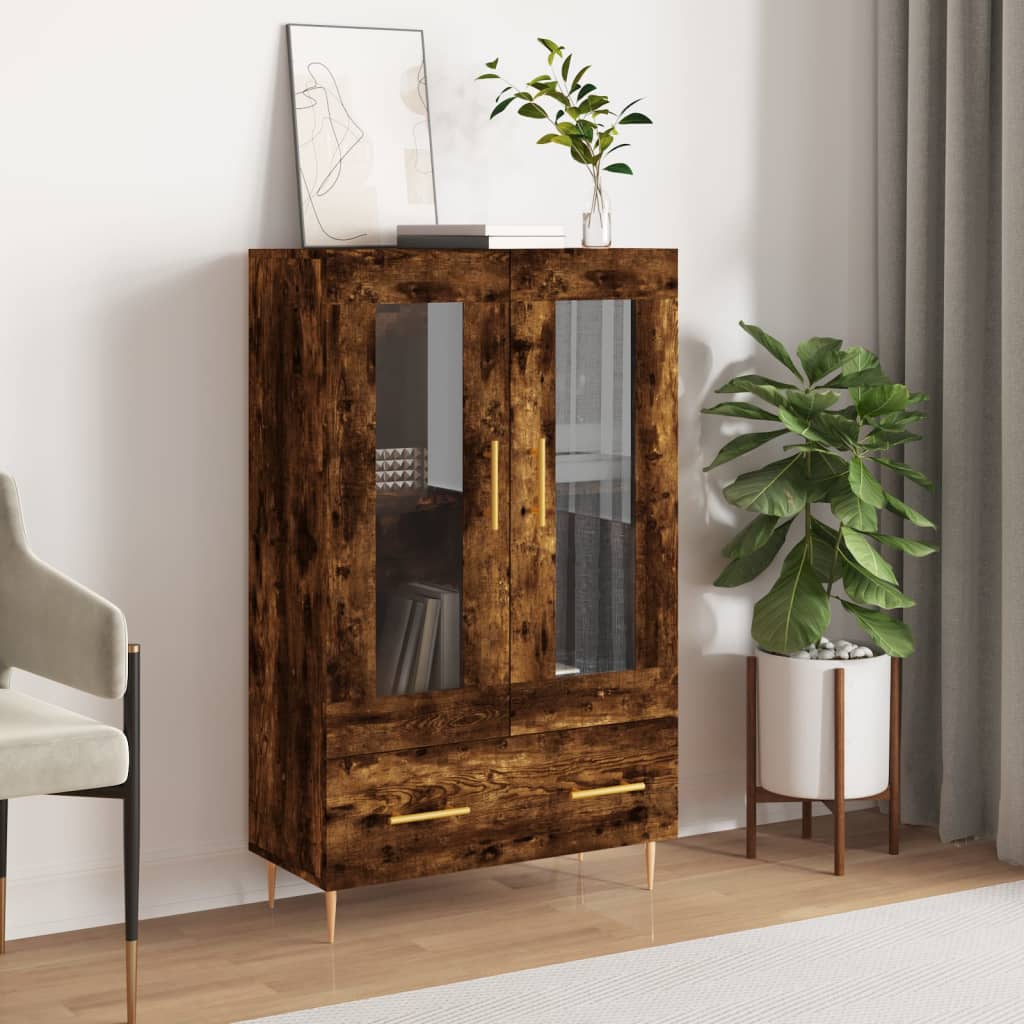 skab 69,5x31x115 cm konstrueret træ røget sonoma-eg