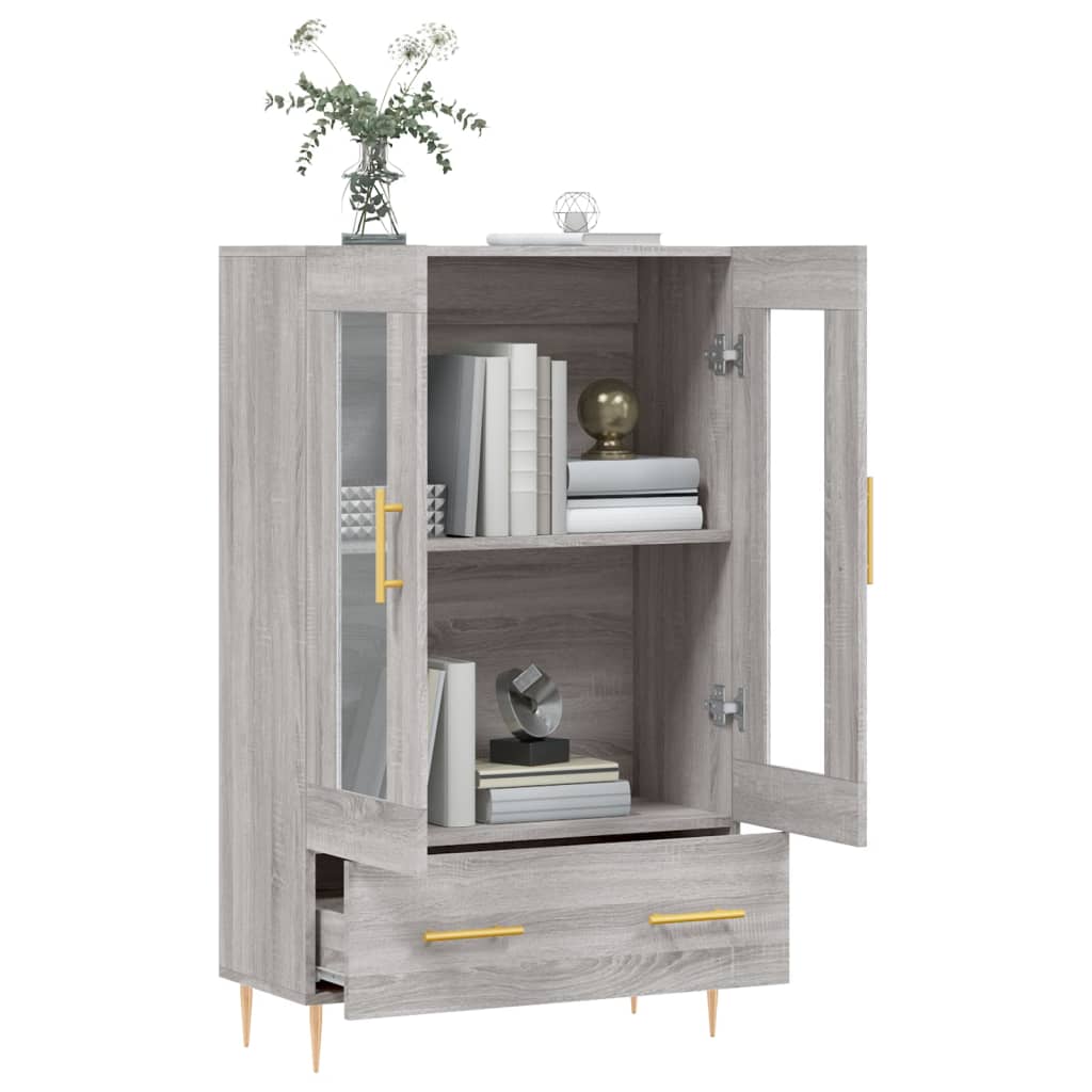 skab 69,5x31x115 cm konstrueret træ grå sonoma-eg