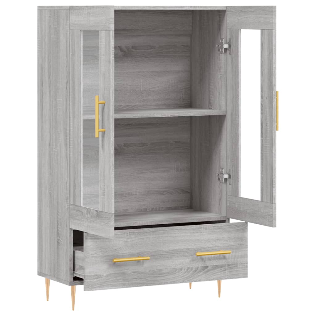 skab 69,5x31x115 cm konstrueret træ grå sonoma-eg