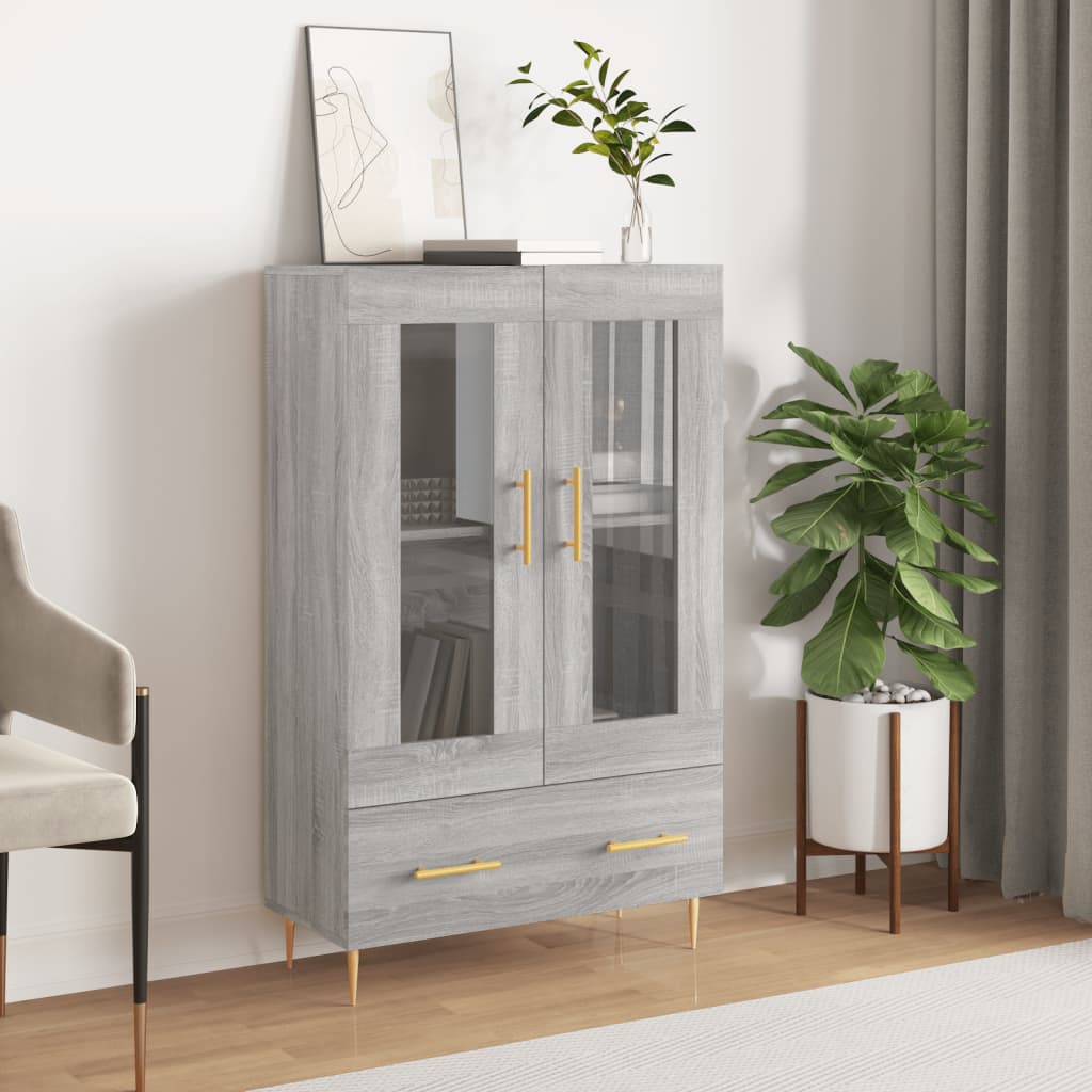 skab 69,5x31x115 cm konstrueret træ grå sonoma-eg