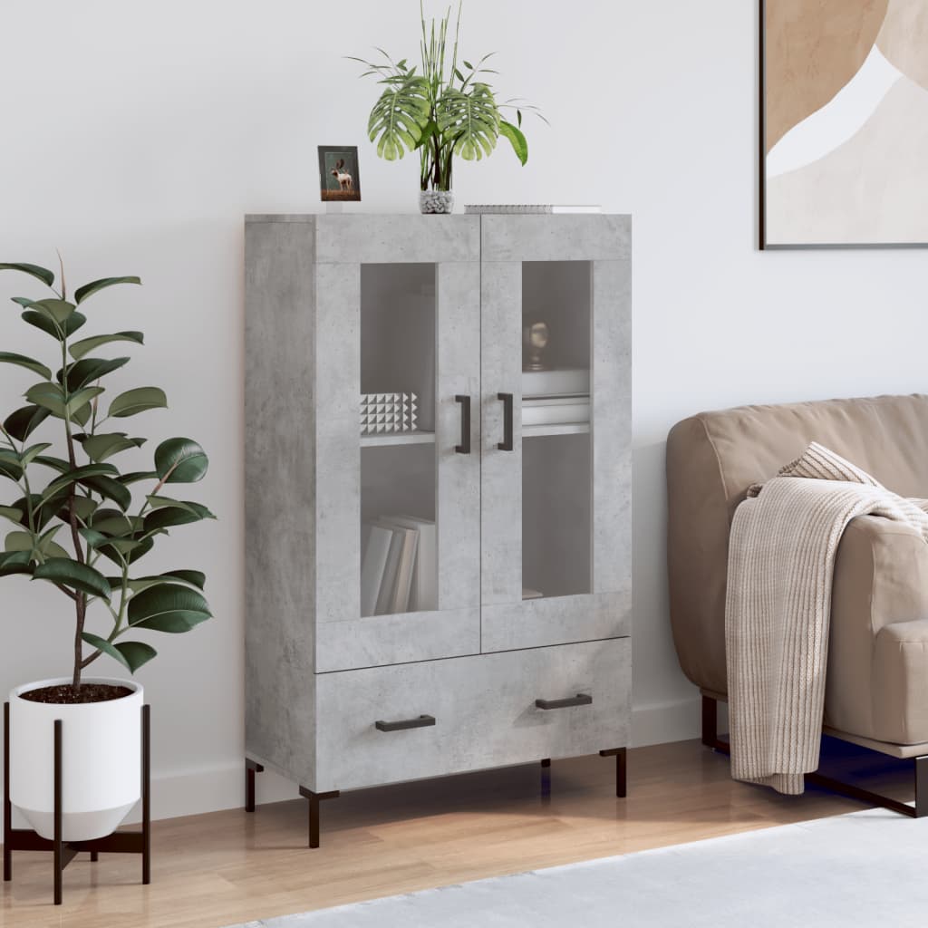 skab 69,5x31x115 cm konstrueret træ betongrå