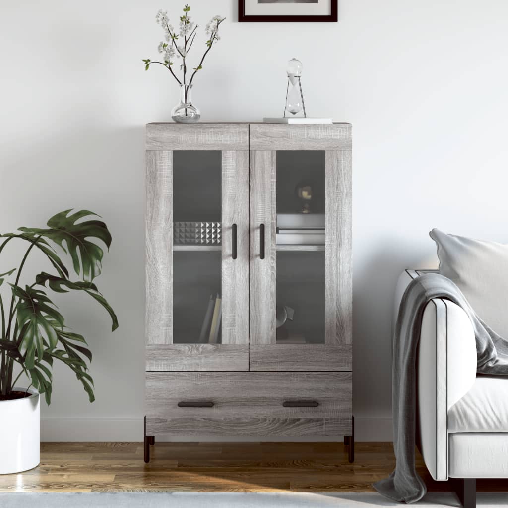 skab 69,5x31x115 cm konstrueret træ grå sonoma-eg