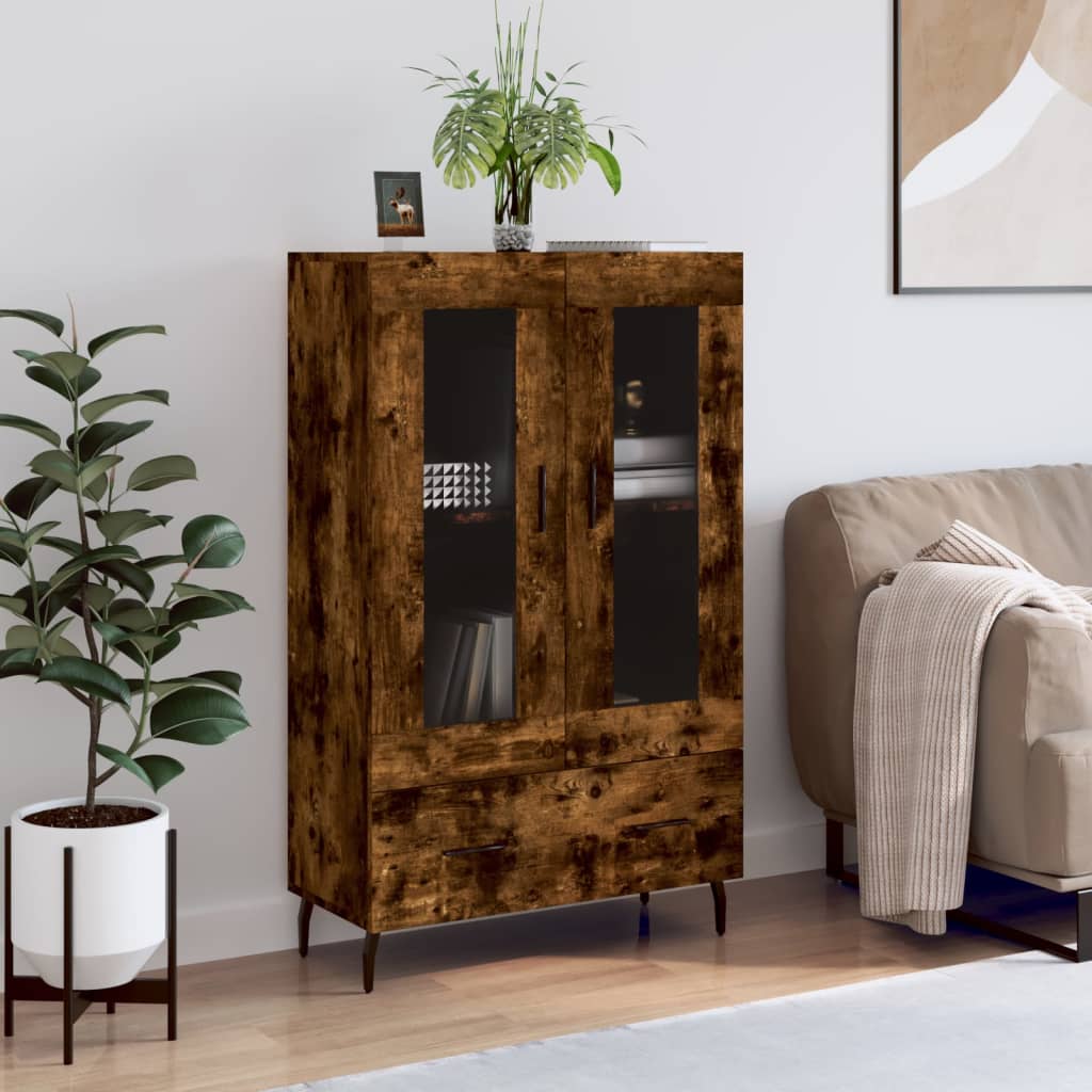 skab 69,5x31x115 cm konstrueret træ røget sonoma-eg