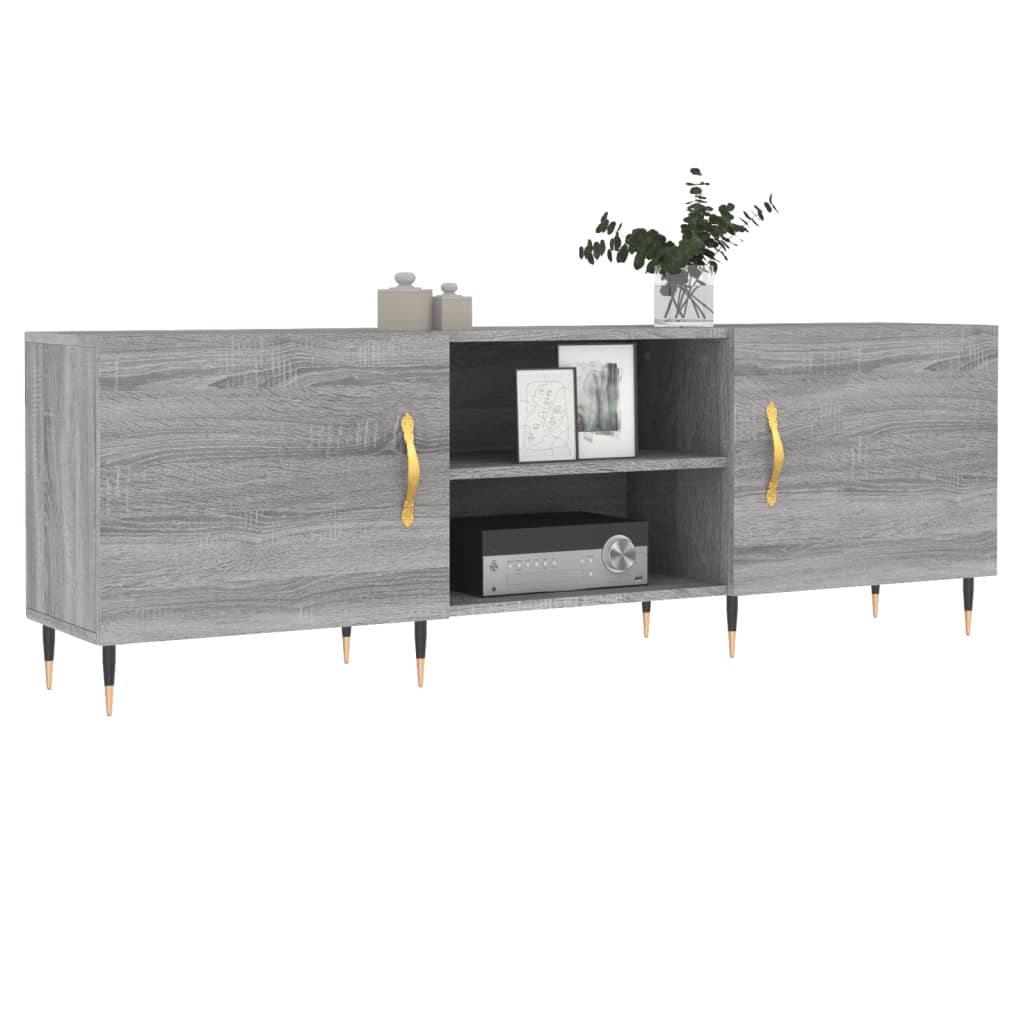 tv-bord 150x30x50 cm konstrueret træ grå sonoma-eg