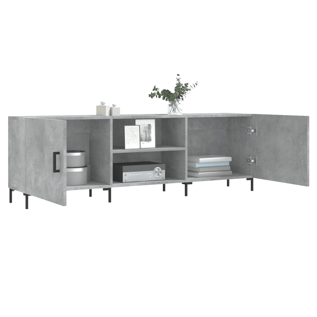 tv-bord 150x30x50 cm konstrueret træ betongrå