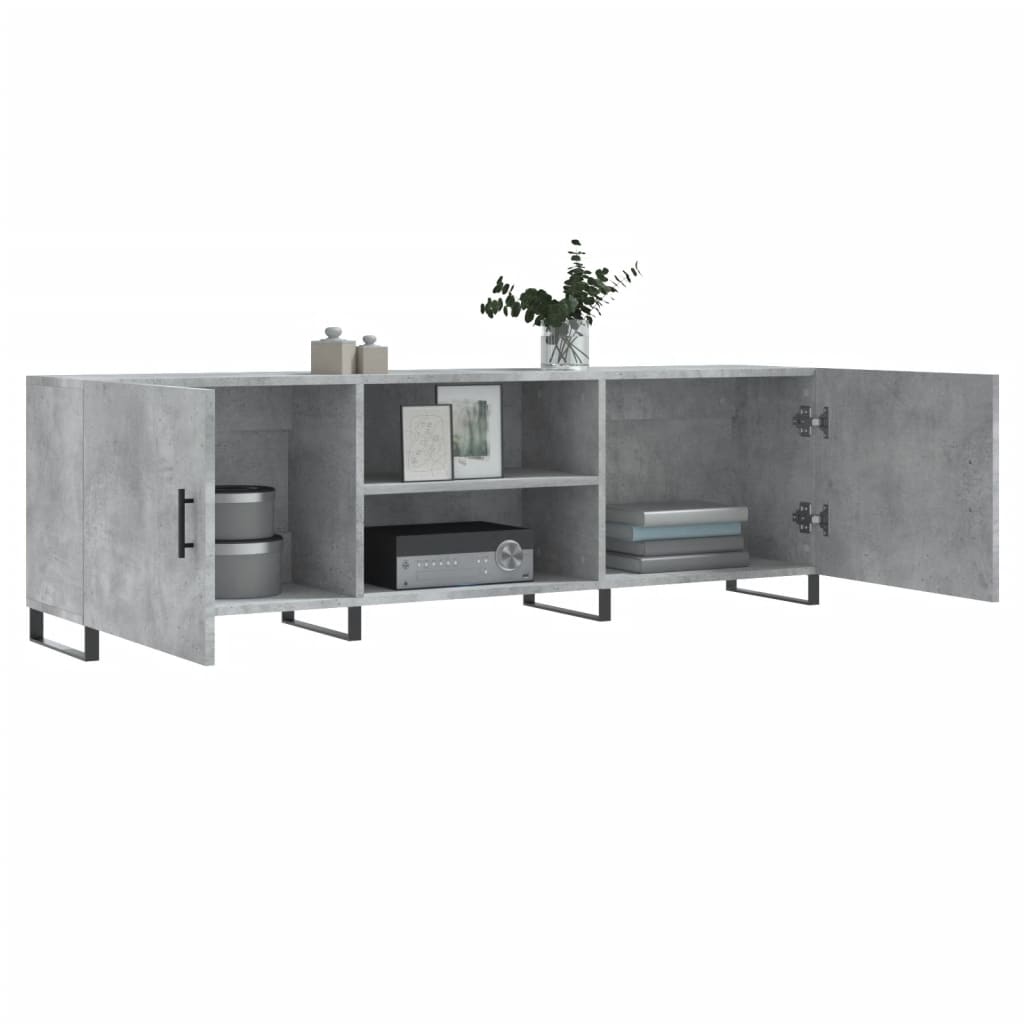 tv-bord 150x30x50 cm konstrueret træ betongrå