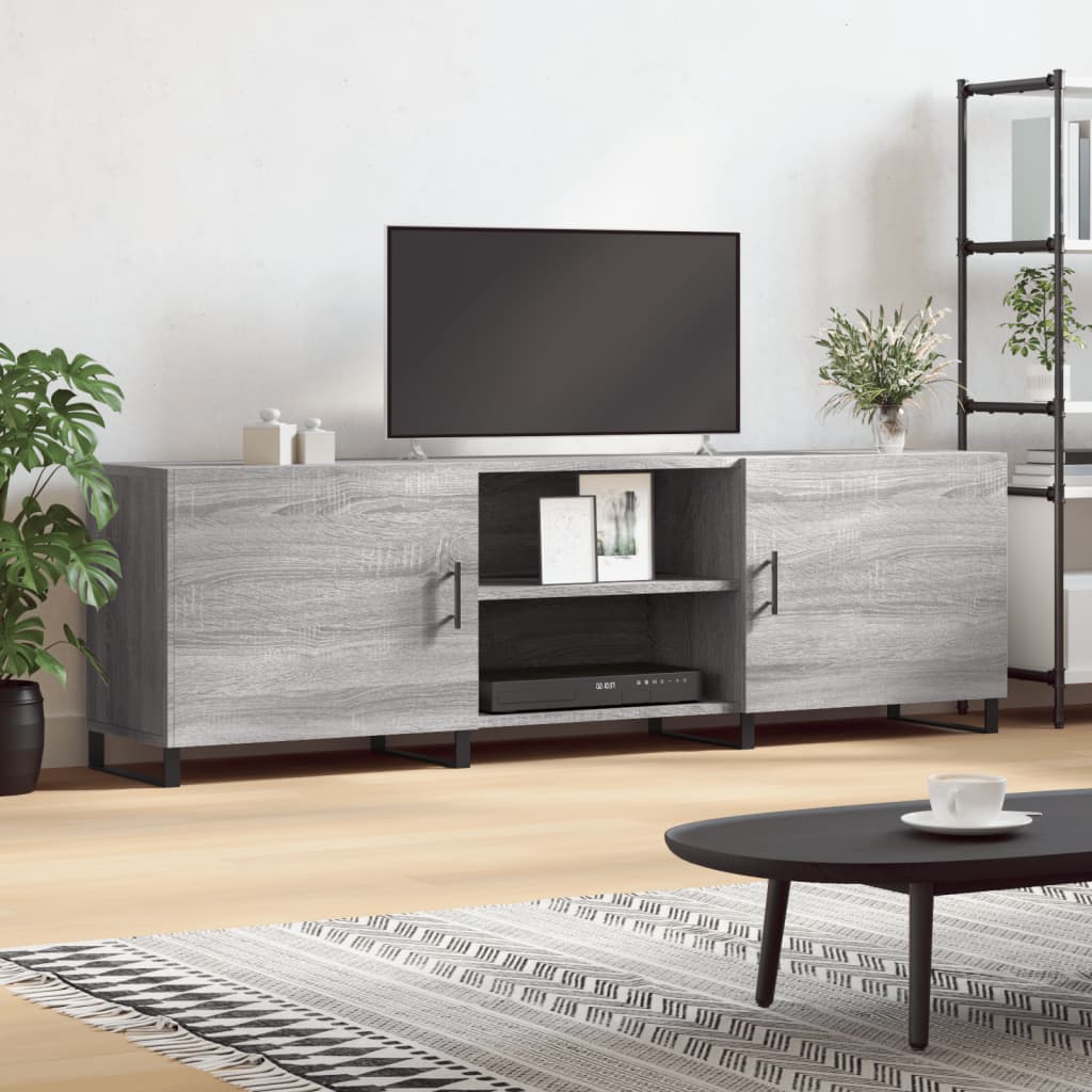 tv-bord 150x30x50 cm konstrueret træ grå sonoma-eg