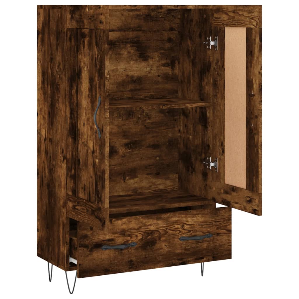skab 69,5x31x115 cm konstrueret træ røget sonoma-eg
