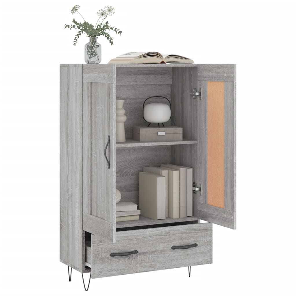 skab 69,5x31x115 cm konstrueret træ grå sonoma-eg