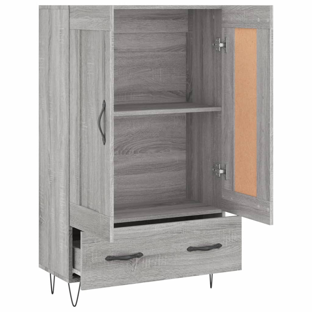 skab 69,5x31x115 cm konstrueret træ grå sonoma-eg