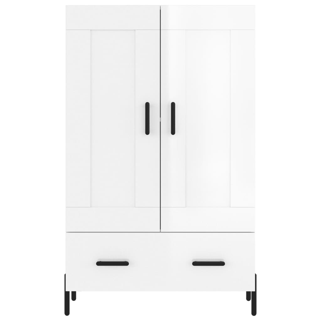 skab 69,5x31x115 cm konstrueret træ hvid højglans