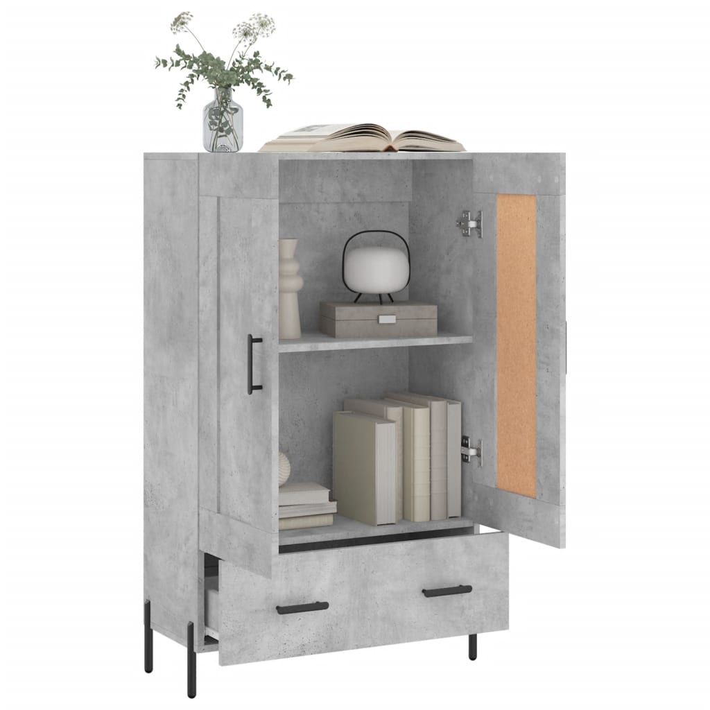 skab 69,5x31x115 cm konstrueret træ betongrå