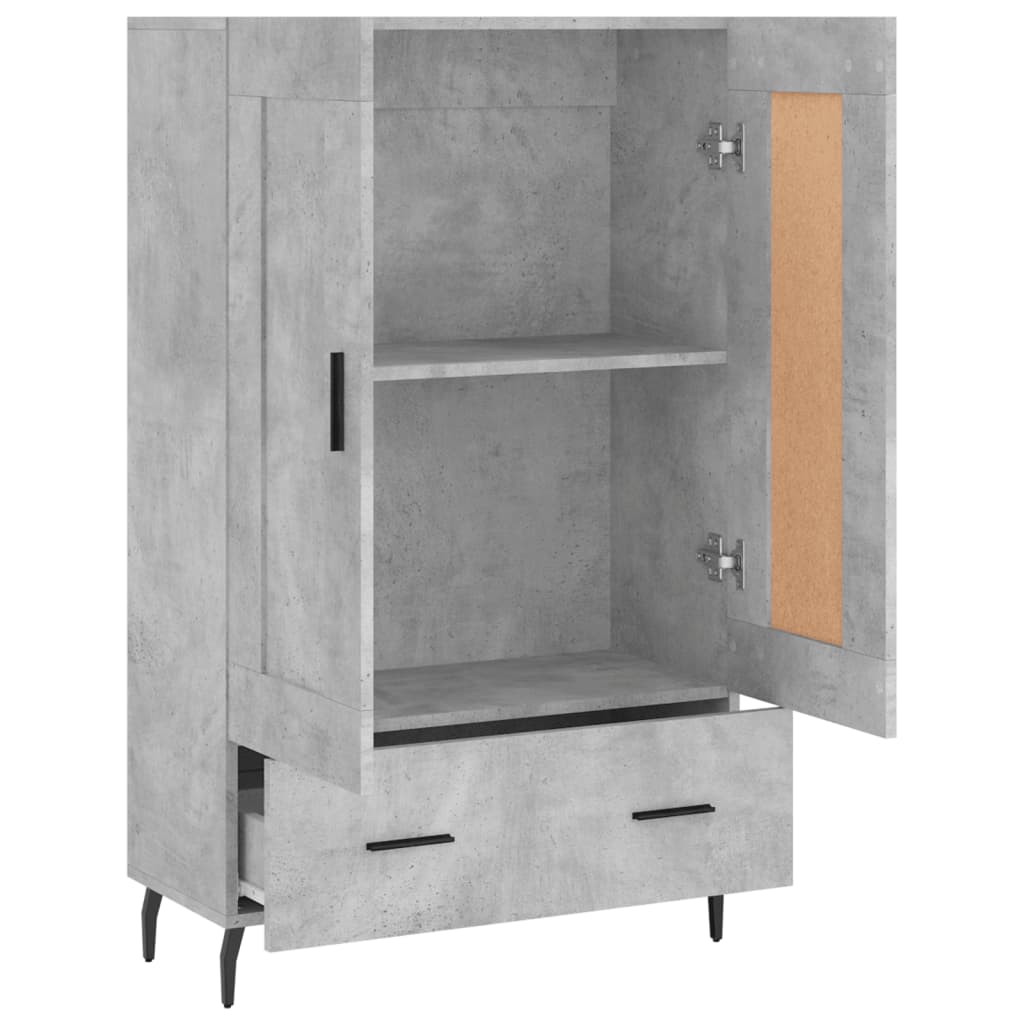 skab 69,5x31x115 cm konstrueret træ betongrå
