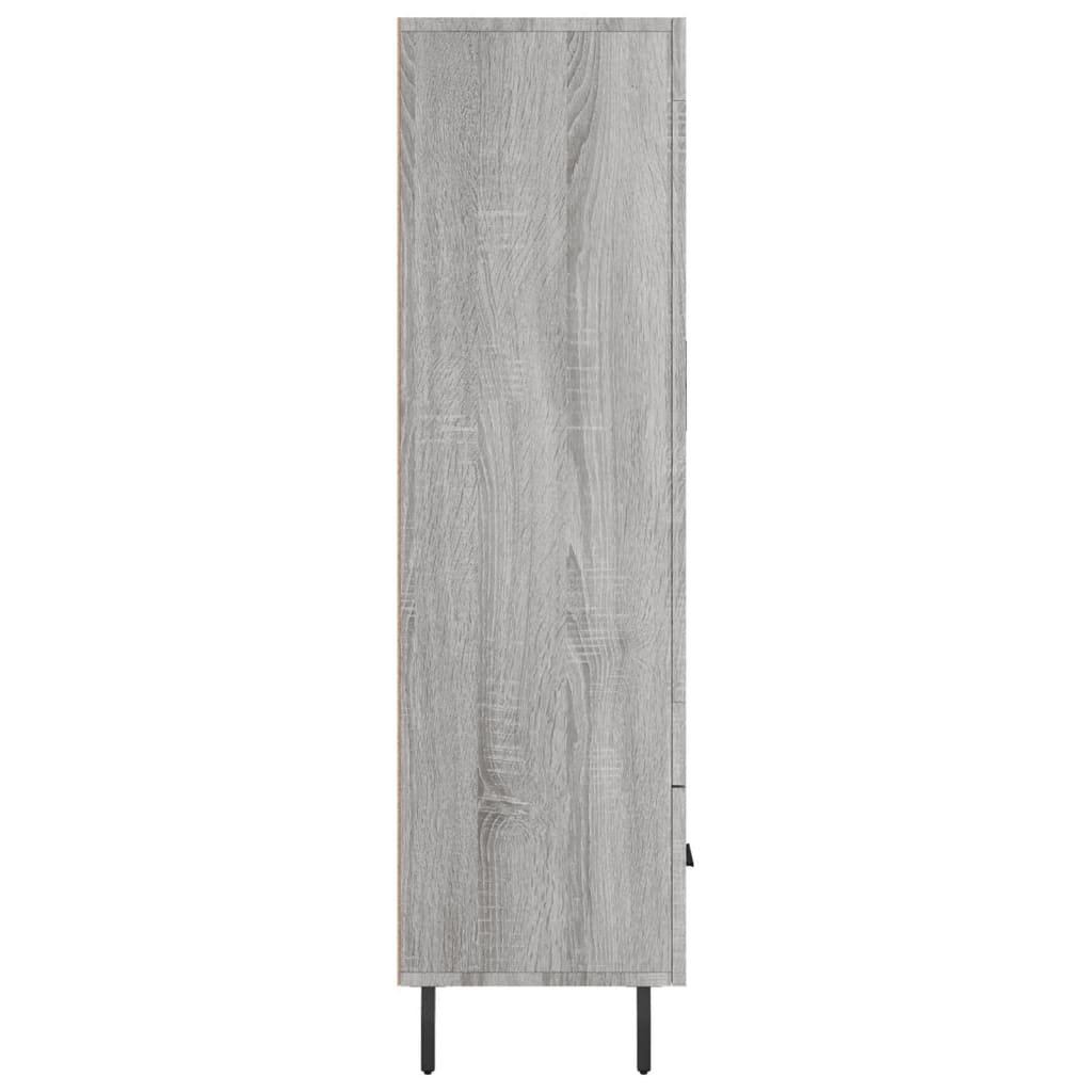 skab 69,5x31x115 cm konstrueret træ grå sonoma-eg