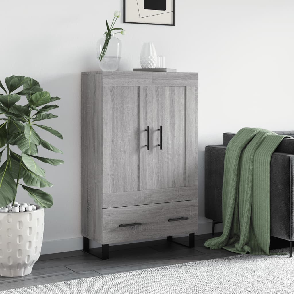 skab 69,5x31x115 cm konstrueret træ grå sonoma-eg