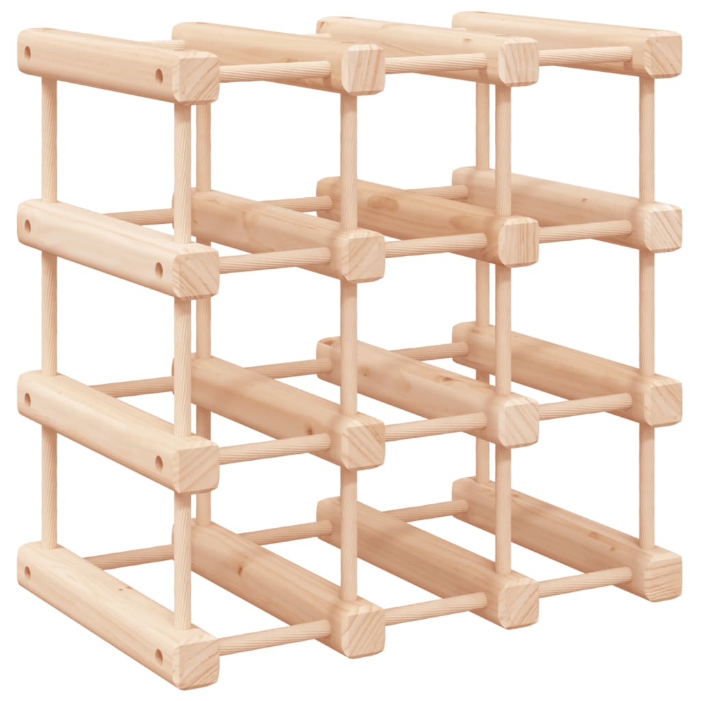 vinreol til 12 flasker 36x23x36 cm massivt fyrretræ