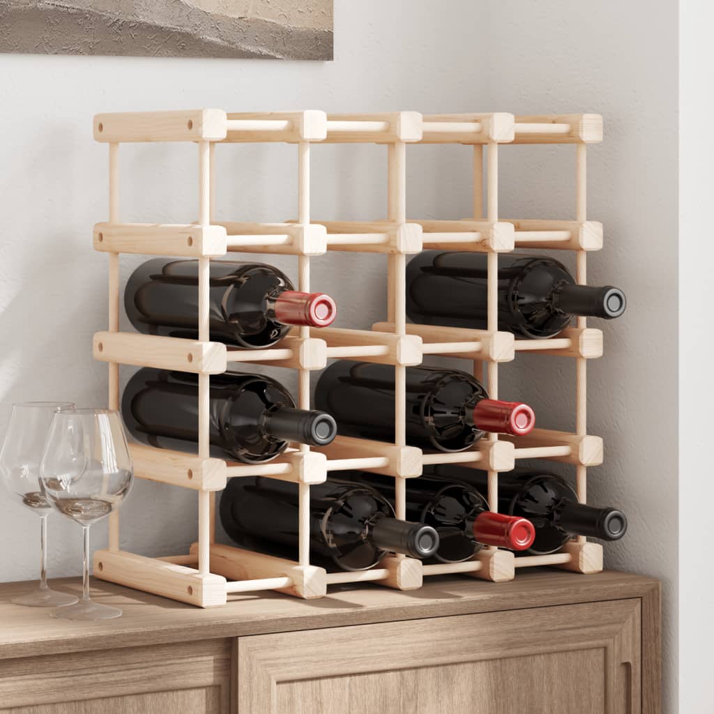 vinreol til 20 flasker 46,5x23x46,5 cm massivt fyrretræ