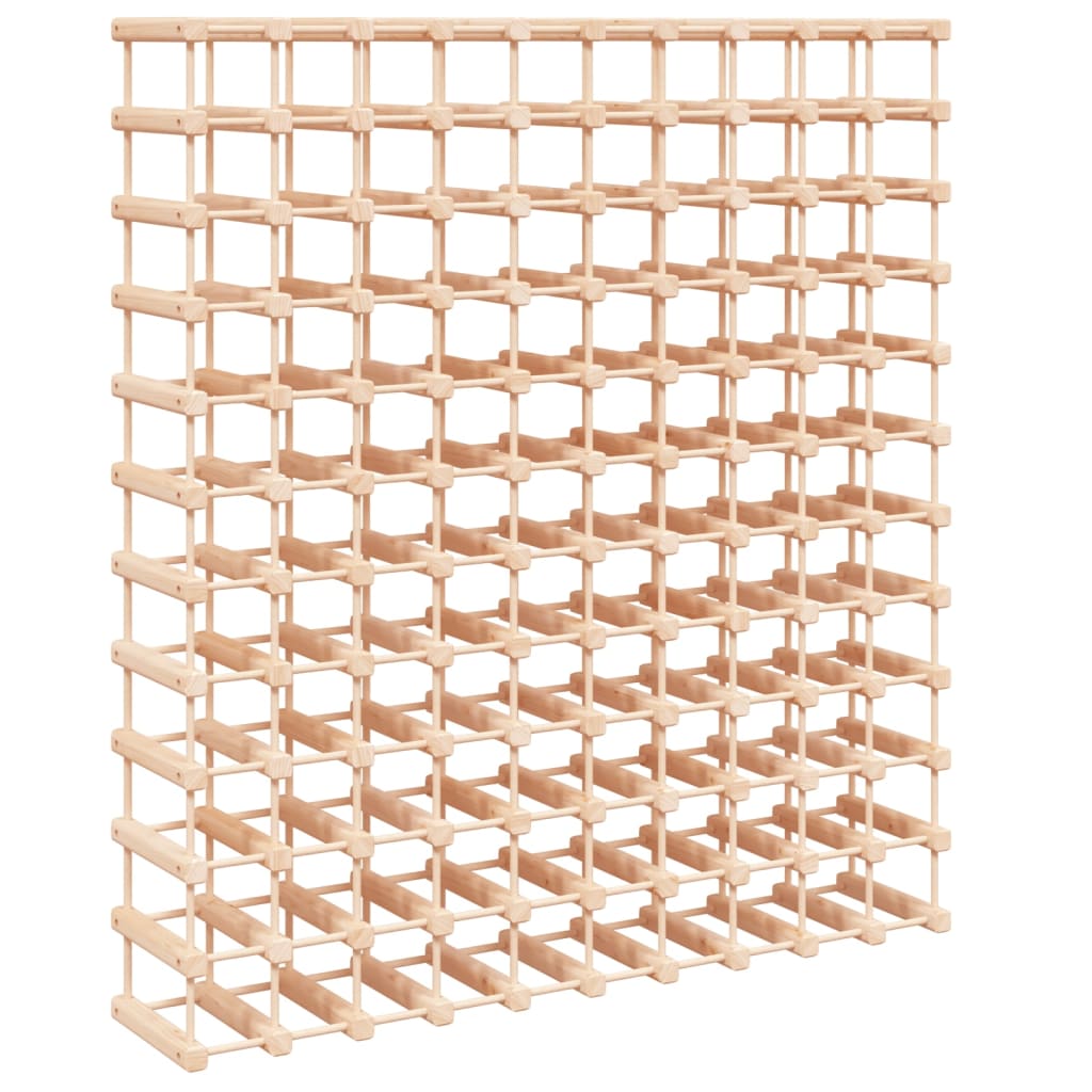 vinreol til 120 flasker 112,5x23x123,5 cm massivt fyrretræ