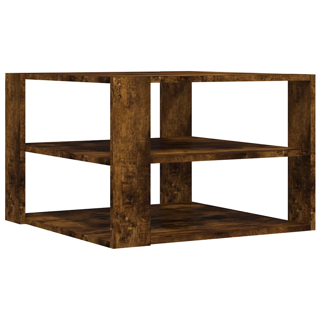 sofabord 58x58x40 cm konstrueret træ røget egetræsfarve