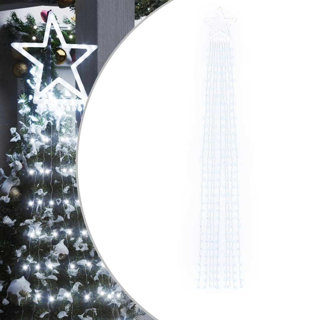 juletræslys 320 LED'er 375 cm koldt hvidt lys