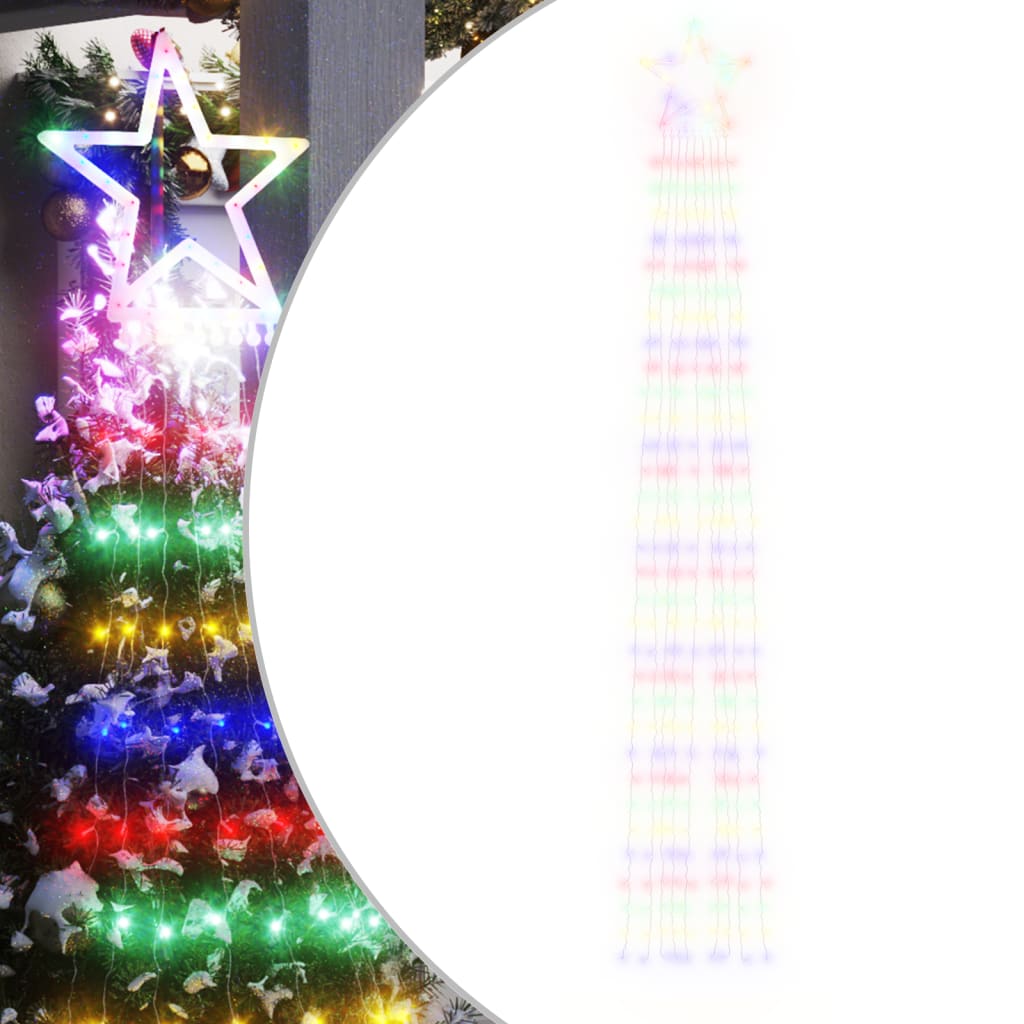 juletræslys 320 LED'er 375 cm flerfarvet lys