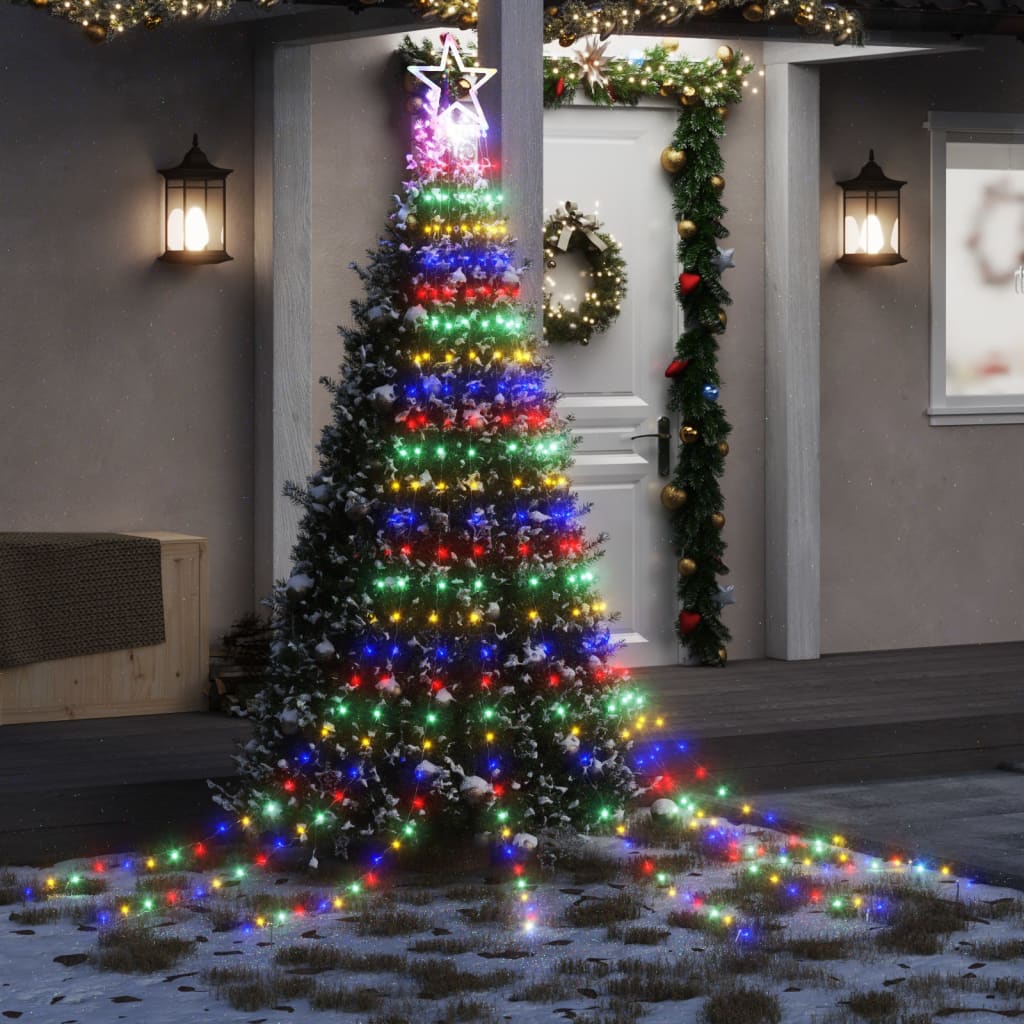 juletræslys 320 LED'er 375 cm flerfarvet lys