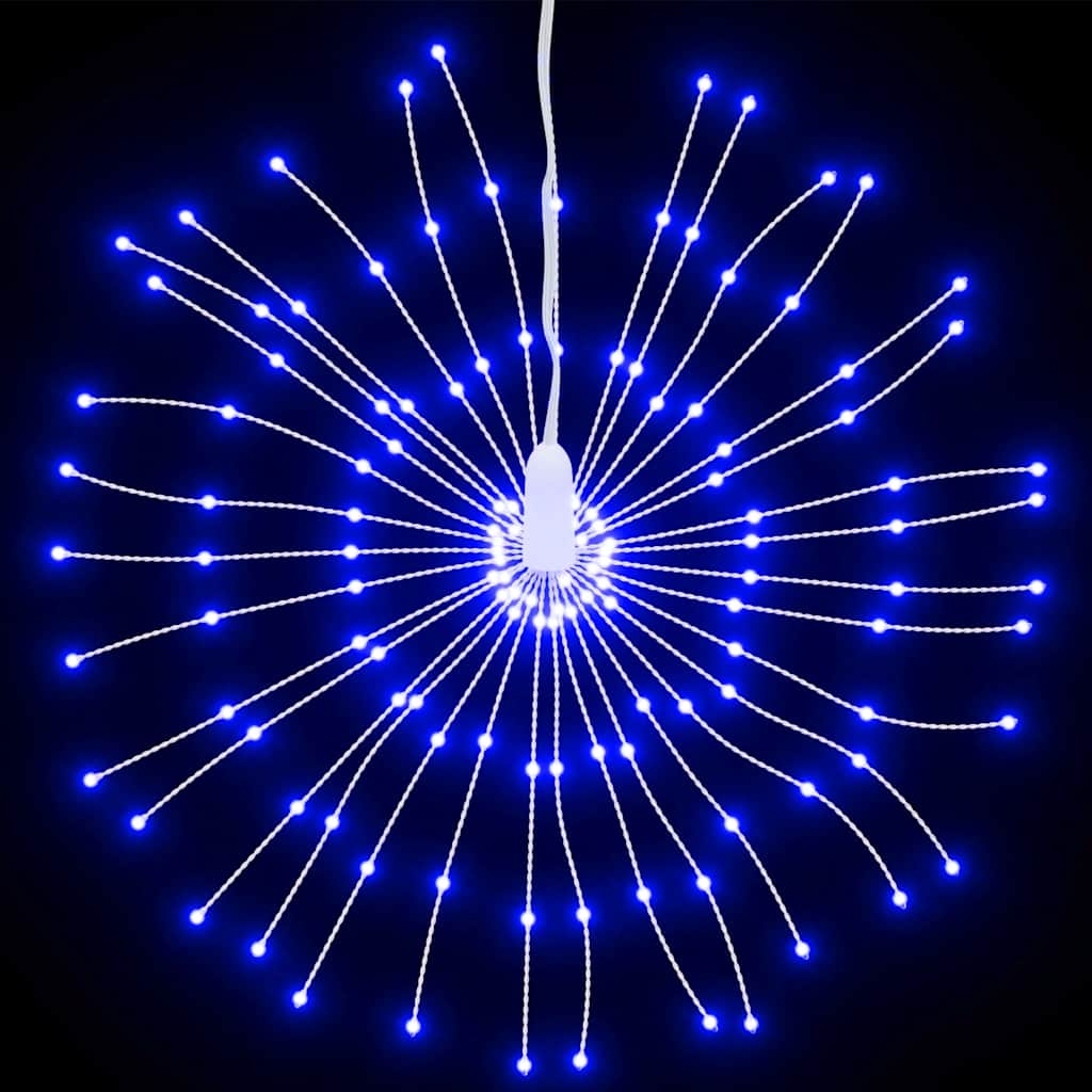 lysende starburst-dekoration 140 LED'er 17 cm koldt blåt lys