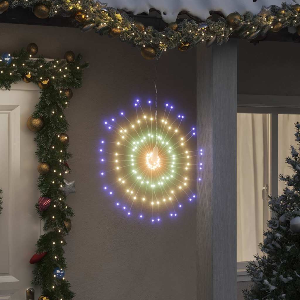 lysende starburst-dekoration 140 LED'er 17 cm flerfarvet lys