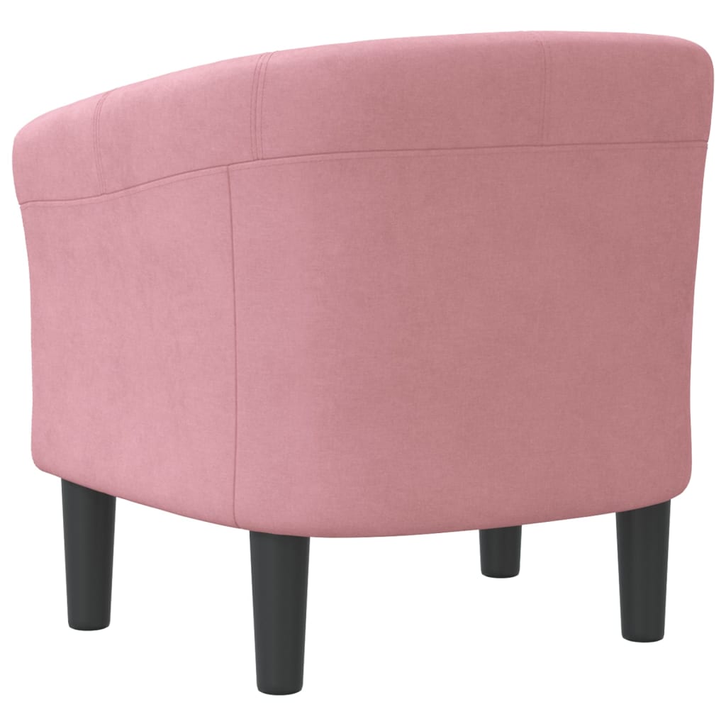 lænestol velour lyserød