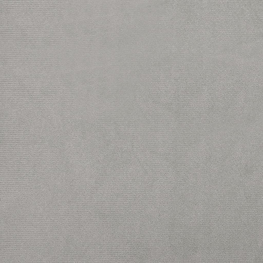 lænestol med fodskammel velour lysegrå