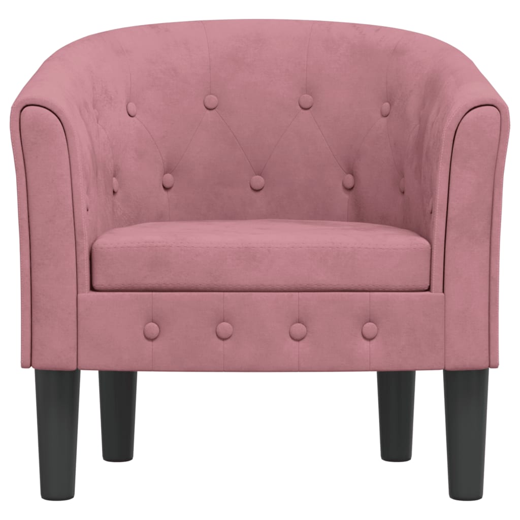 lænestol velour lyserød