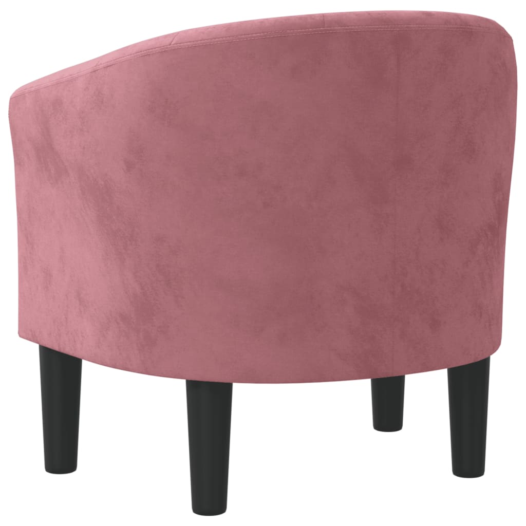 lænestol velour lyserød