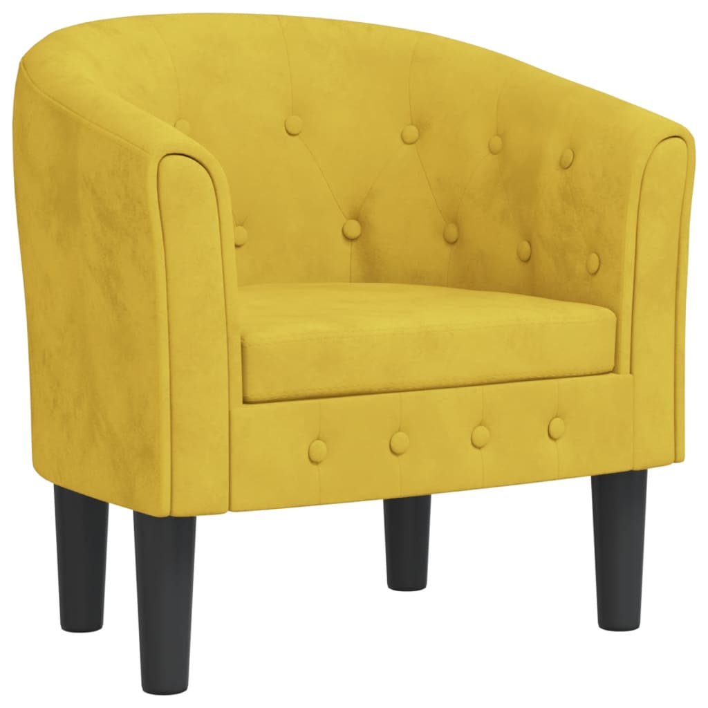 lænestol velour gul