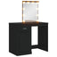makeupbord med LED-lys 90x42x132,5 cm sort
