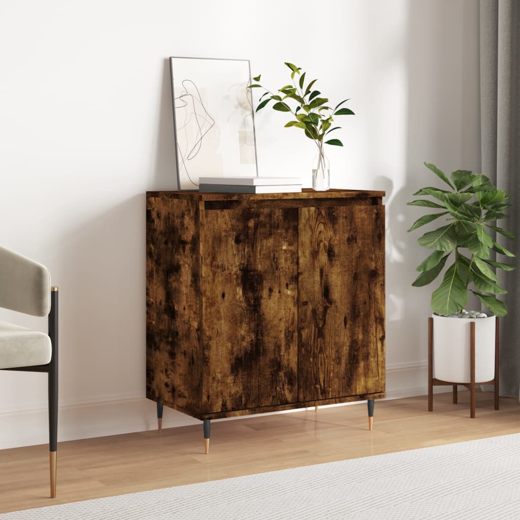 skænk 60x35x70 cm konstrueret træ røget egetræsfarve