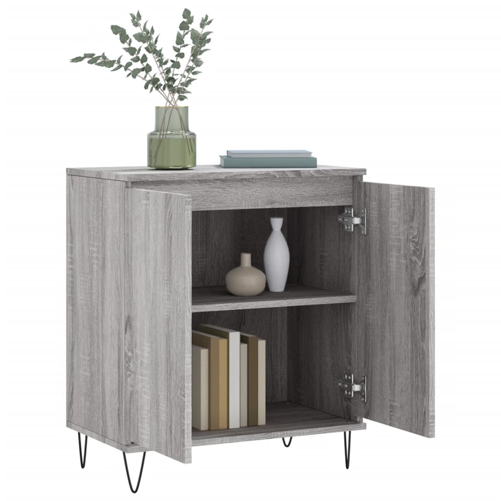 skænk 60x35x70 cm konstrueret træ grå sonoma-eg