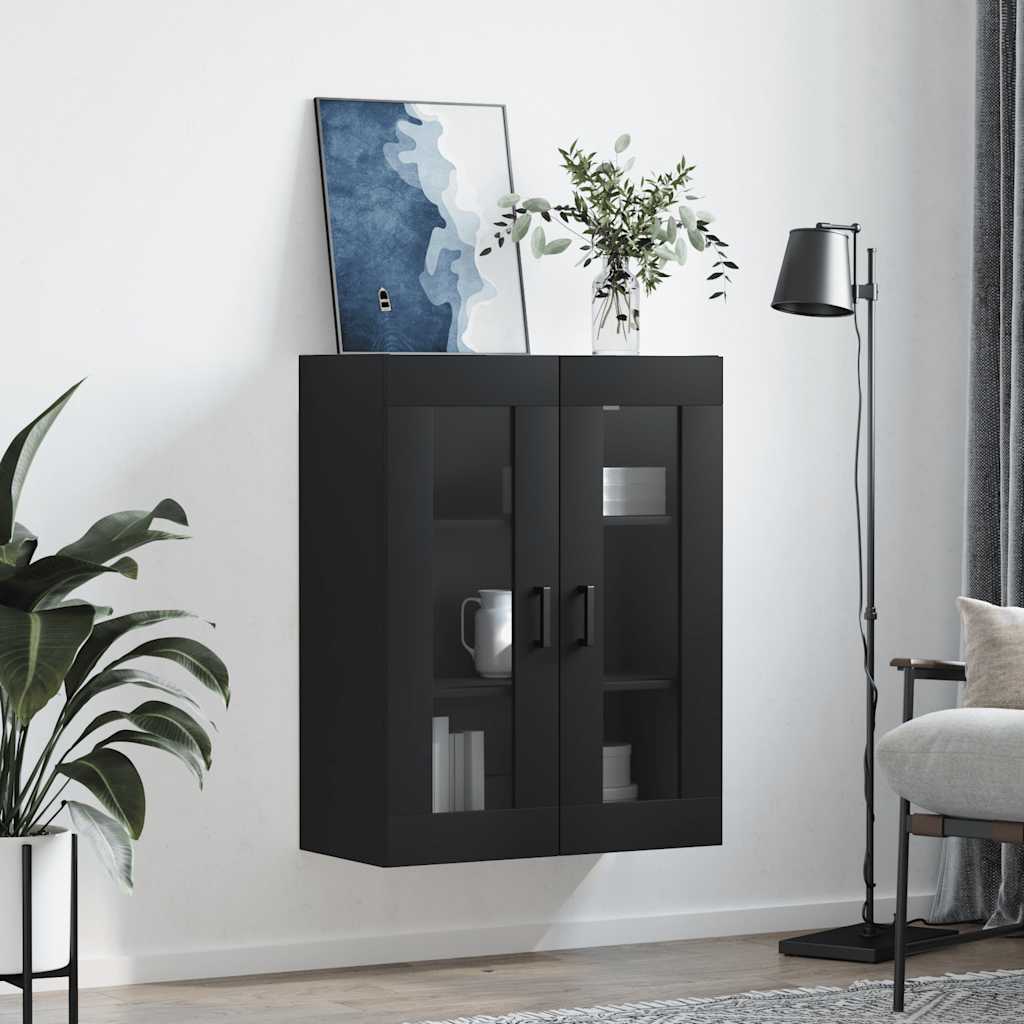 væghængt skab 69,5x34x90 cm sort