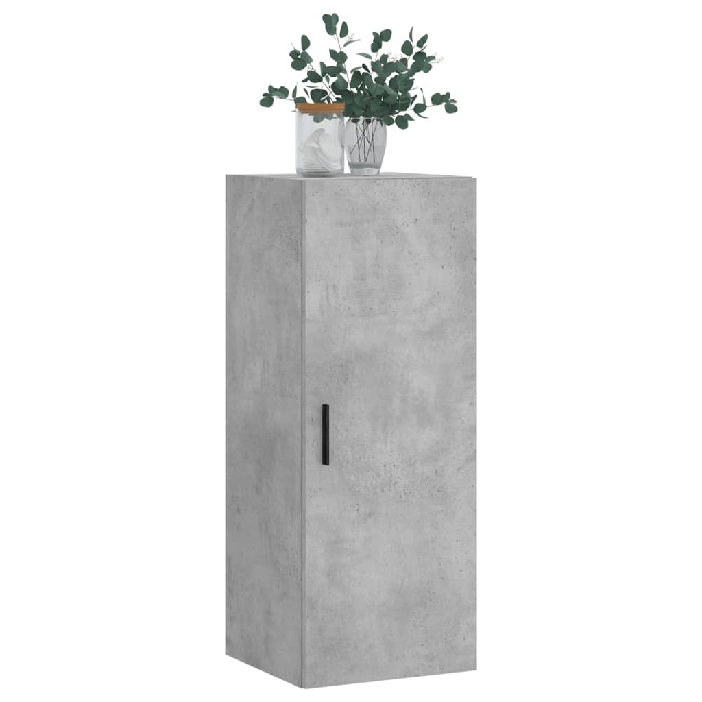 vægskab 34,5x34x90 cm konstrueret træ betongrå